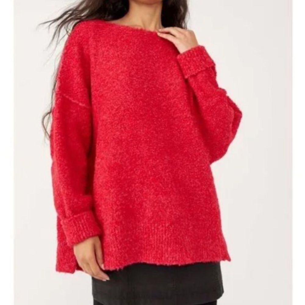 Free People Moira Slouchy Tunic / Cherry Fizz Combo XS